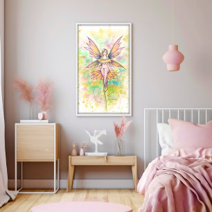 Poster Jours Ensoleillés Peinture Aquarelle Fée