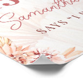 Poster Jours Floraux Bohème Jusqu'à la Mariage Réception (Coin)