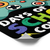 Poster Jours Jeu vidéo de l'école Jeu 100e Jour Enseignan (Coin)