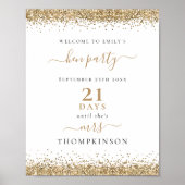 Poster Jours Pailletés Dorés Avant Mme Nom Enterrement de (Devant)