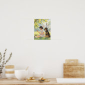 Poster Jours passés - Fille mère et chien (Cuisine)