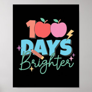 Poster Jours Plus Brighter 100e Jour De L'Enseignant Étud