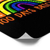 Poster Jours Plus Brighter Enseignant Amusant 100e Jour D (Coin)