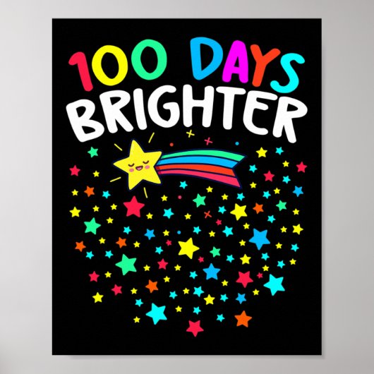 Poster Jours Plus Brighter Joyeux 100 Jours D'Enseignants (Devant)