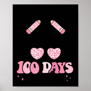 Poster Jours Plus Doux 100 Jours D'École Messy Bun Black