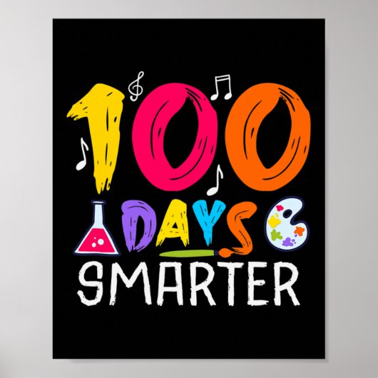 Poster Jours Smarter - 100 Jours De Thème Scolaire (Devant)
