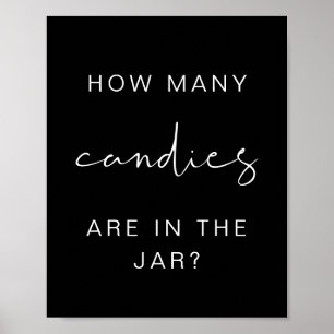 Poster JOVI Black Edgy Combien de Candies Baby shower Jeu