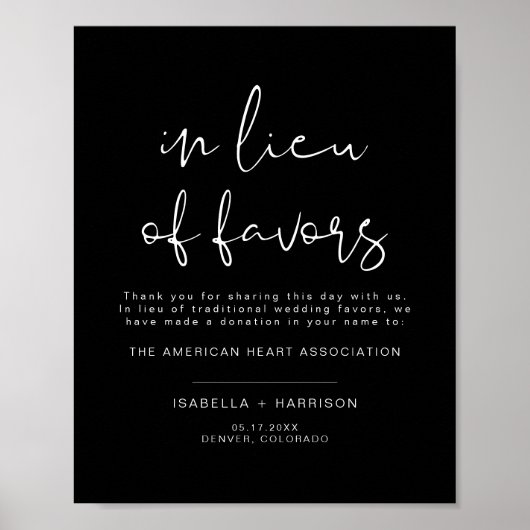 Poster JOVI Black Edgy en remplacement de Faveurs Mariage (Devant)