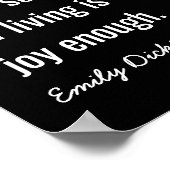 Poster Joy Enough — Citation d'Emily Dickinson - Art Prin (Coin)