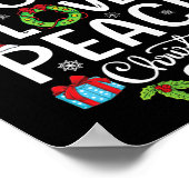 Poster Joy Hope Love Paix Arbre de Noël Famille Noël Homm (Coin)