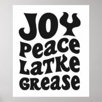 Joy Peace Latkes Grease Funny Jewish Hanukkah