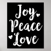 Poster Joy Peace Love Red Brushed Script Womens Holiday  (Devant)