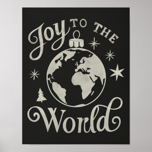 Poster Joy to the World Chalkboard Globe (Devant)