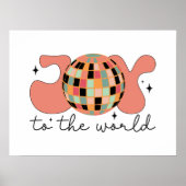 Poster Joy to the World Christmas Disco Ball (Devant)