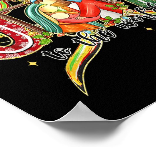 Poster Joy To The World Coquette Bow Christmas Nativity C (Coin)