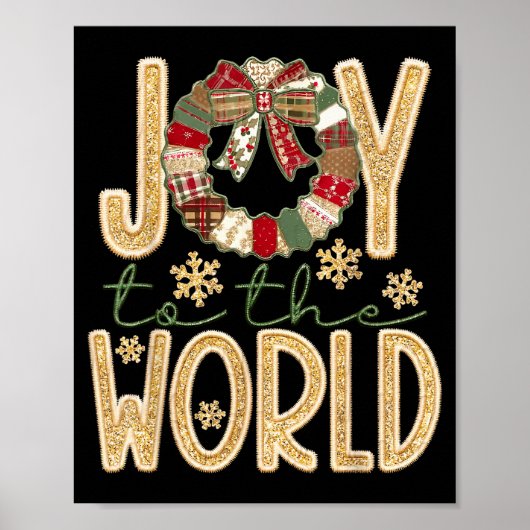 Poster Joy To The World Jesus Christian Snowflake Christm (Devant)