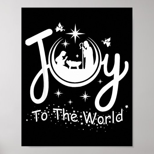 Poster Joy To The World Jesus Christmas Nativity Scene Fa (Devant)