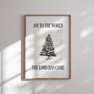 Poster Joy to the World Vintage Tree Christmas Print