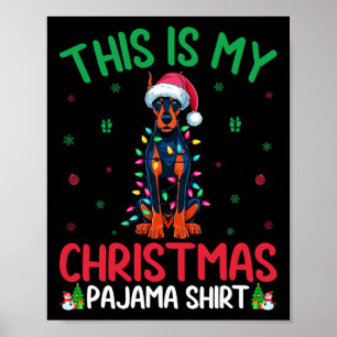 Poster Joyau de Noël laid Père Noël Doberman Pinscher Chi