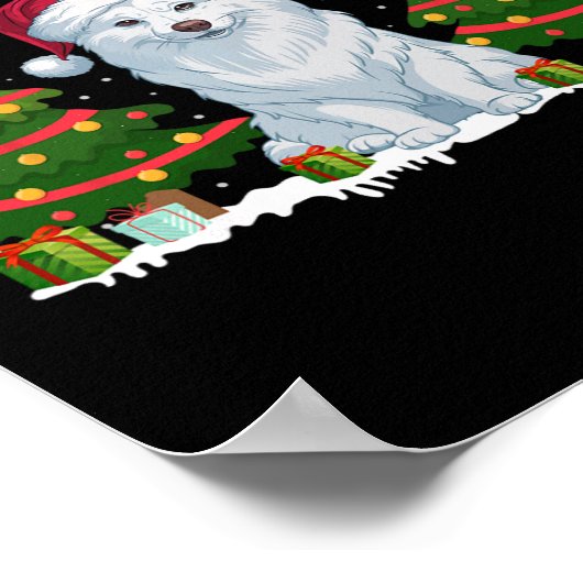 Poster Joyau des arbres de Noël Eskimo Chien Père Noël No (Coin)