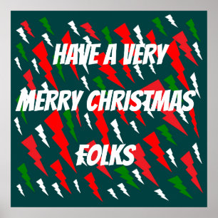 POSTER JOYE NOËL ROUGE VERT BLANC TEXTE