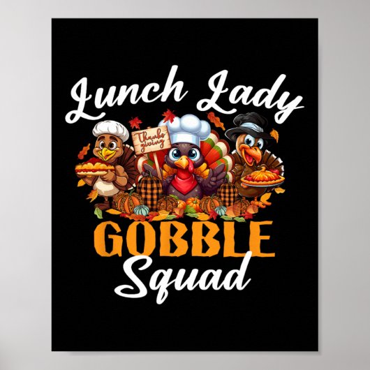 Poster Joyeuse Action de grâce Dinde Gobble Squad Cantini (Devant)