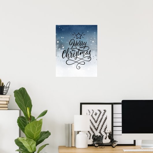 Poster Joyeuse aquarelle de Noël (Bureau à domicile)
