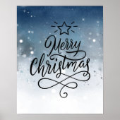 Poster Joyeuse aquarelle de Noël (Devant)