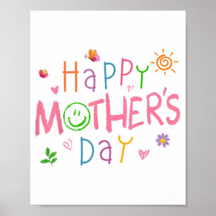 Poster Joyeuse Chemise De Fête Des Mères Pour Enfants Béb