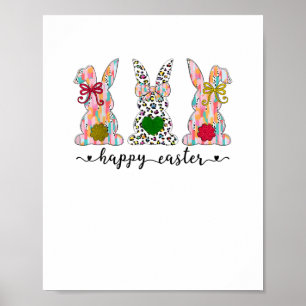 Poster Joyeuse coquette de Pâques lapin de Pâques avec la