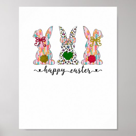 Poster Joyeuse coquette de Pâques lapin de Pâques avec la (Devant)