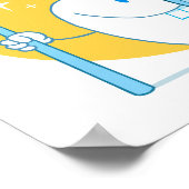 Poster Joyeuse dent Souriante Avec Brosse À Dents Et Bouc (Coin)