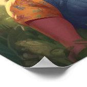 Poster Joyeuse femme baigner dans le jardin lune Imprimer (Coin)