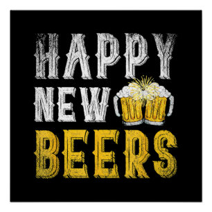 Poster Joyeuse fête de la bière du Nouvel An