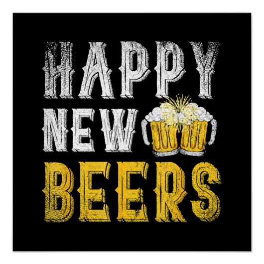 Poster Joyeuse fête de la bière du Nouvel An (Devant)