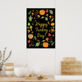 Poster Joyeuse fête de la dinde ! (Cuisine)