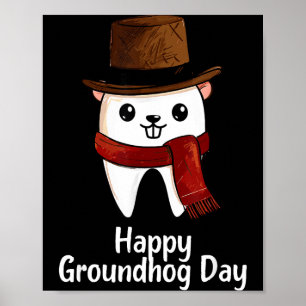 Poster Joyeuse fête de la marmotte journee dentaire insta