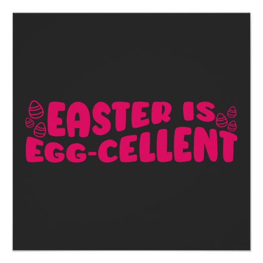 Poster Joyeuse fête de Pâques - Oeufs mignons (Devant)