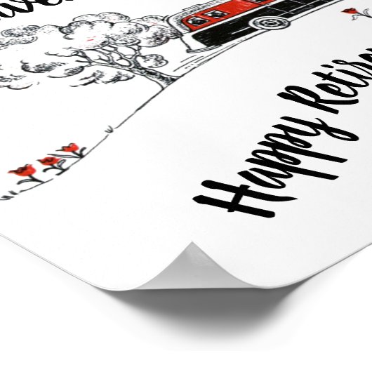 Poster Joyeuse fête de retraite signe Rétro Camper Advent (Coin)