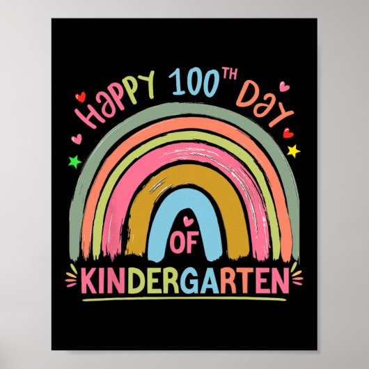 Poster Joyeuse Fête Des 100 Jours D'école Enseignantes Fi (Devant)