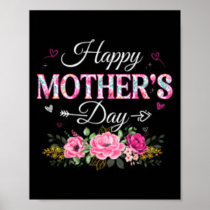 Poster Joyeuse Fête des mères Cadeaux floraux pour maman