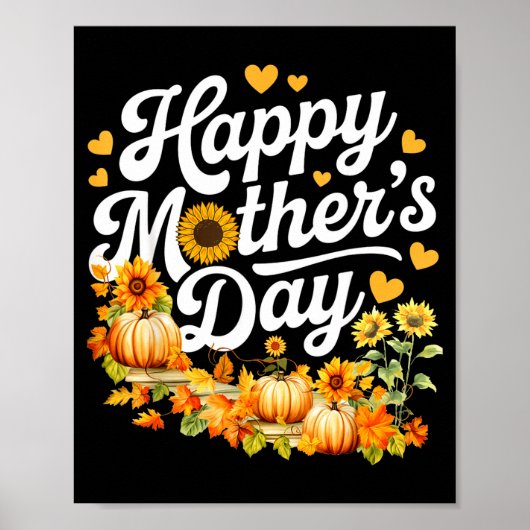 Poster Joyeuse fête des mères drôle fleurs mignonnes pour (Devant)