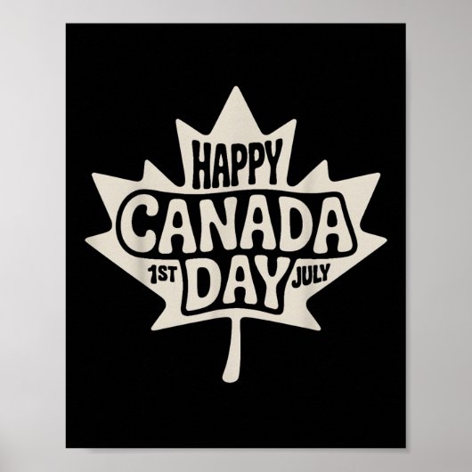 Poster Joyeuse fête du Canada 2025 Érable à drapeau canad (Devant)