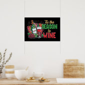 Poster Joyeuse fête du vin de Noël (Cuisine)