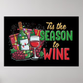 Poster Joyeuse fête du vin de Noël (Devant)