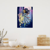 Poster Joyeuse fille amérindienne et chienne (Cuisine)