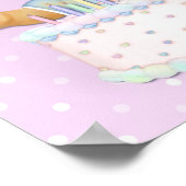 Poster Joyeuse fille d'ours d'anniversaire - Personnalise (Coin)