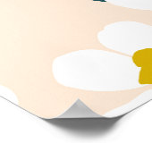Poster Joyeuse fleur sèche peinte fleurit sans couture mo (Coin)