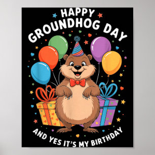 Poster Joyeuse journée de la marmotte et c'est mon annive