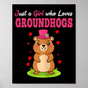 Poster Joyeuse journée de la marmotte Juste une fille qui